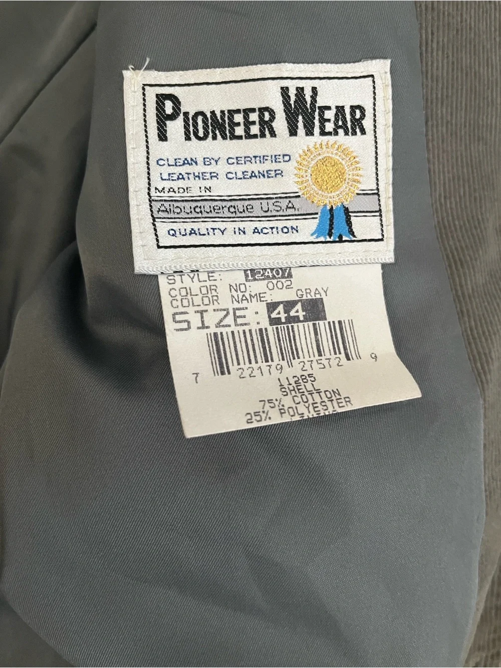 Vintage Pioneer Wear  Two-Tone Corduroy/Leather Blazer